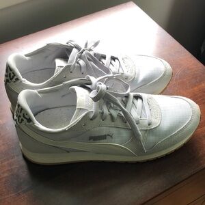 Puma Gray Sneakers with Animal Print Detail